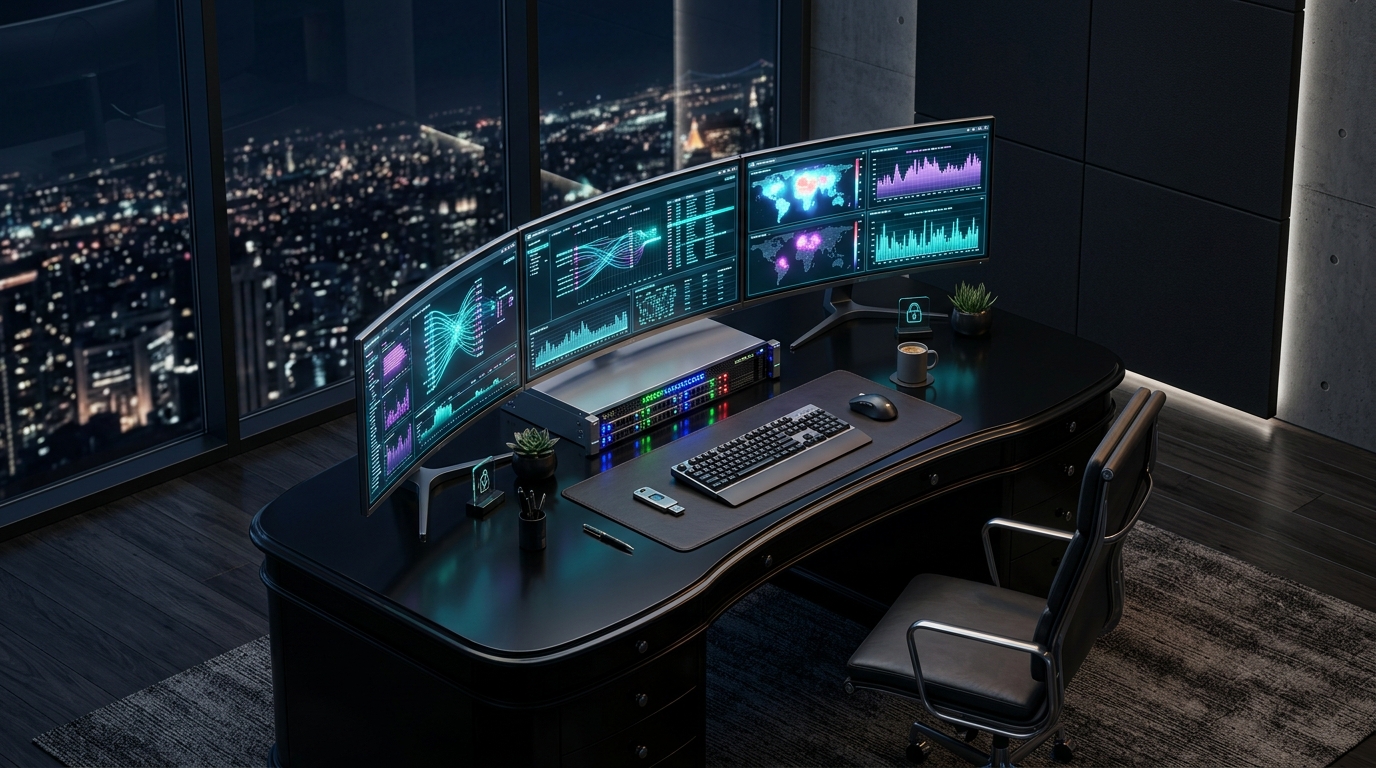 Sentinel Owl Executive Home Office Cybersecurity Command Center